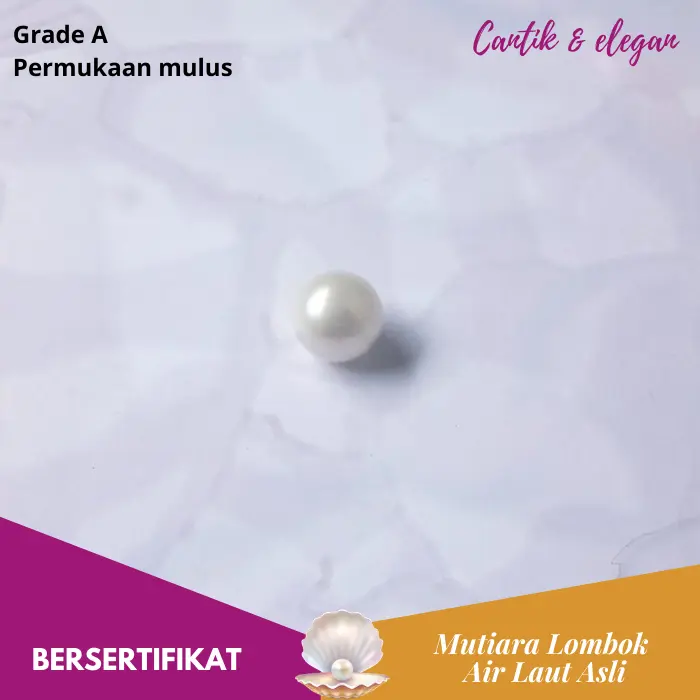 PROMO Butiran Mutiara Lombok Air Laut Asli GRADE A Mulus Warna Putih