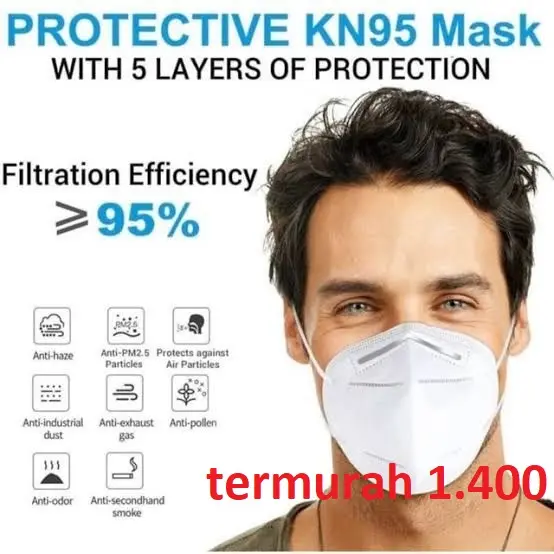 Masker KN95 Disposable Mask Murah bandung Harga per pc kawat luar