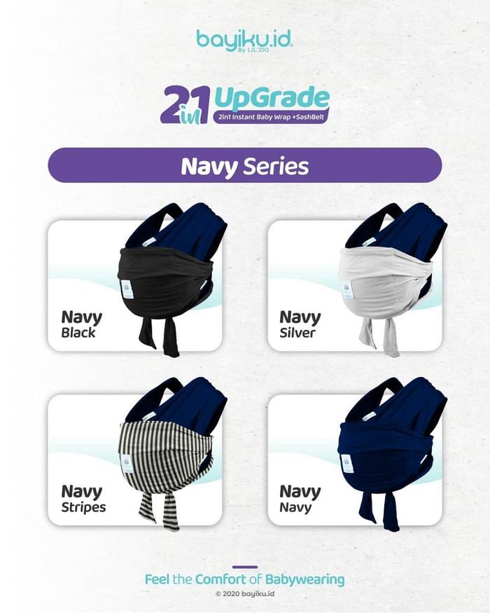 Gambar Baby Wrap 2in1 Upgrade plus Sashbelt - Instant Baby Wrap Bayiku - Navy - BAHARI, M dari Aurel Babyshop Kota Tangerang Selatan Tokopedia