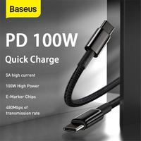 Gambar Baseus Tungsten Gold Fast Data Cable Type-C to Type-C 100W 1M CATWJ-01 dari Ori aksesoris 1 Kota Administrasi Jakarta Pusat 1 Tokopedia