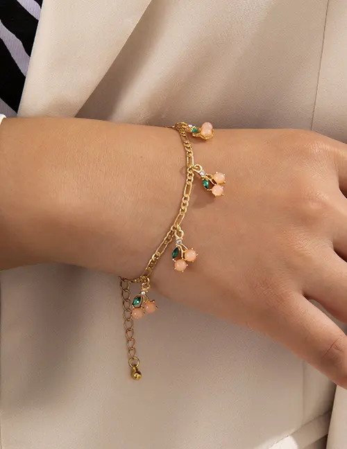 LRC Gelang Tangan Fashion Small Cherry Fruit Grape Diamond P72966