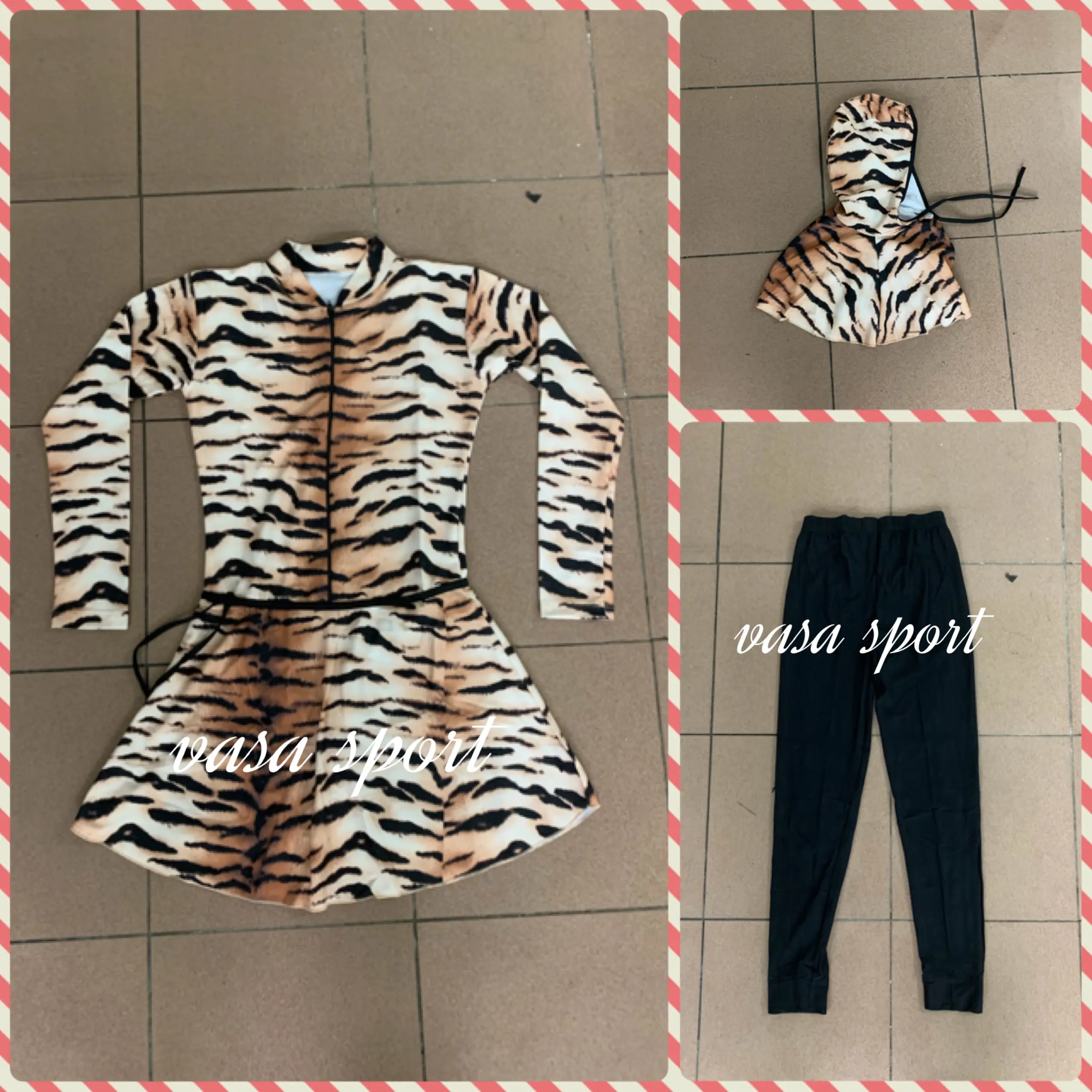 Baju renang muslim dewasa hijab seri trio macan