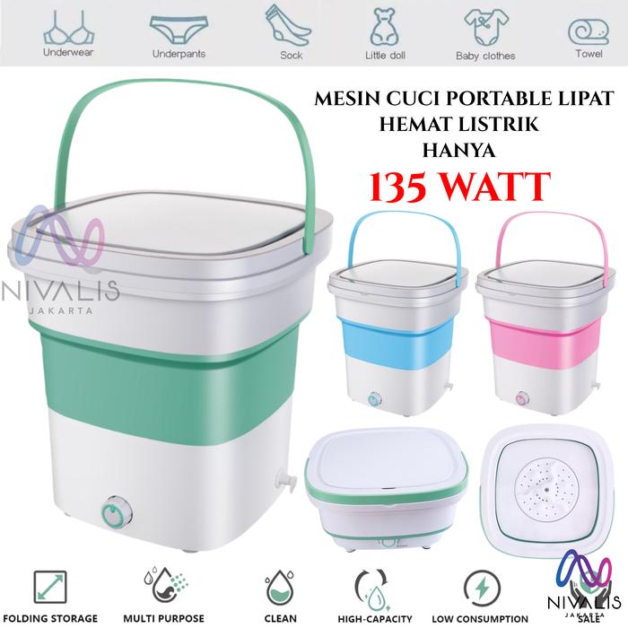 Gambar MESIN CUCI PORTABLE LIPAT 135WATT /MESIN CUCI TRAVEL/ WASHING MACHINE - Random dari Nivalis Jakarta Kota Administrasi Jakarta Utara Tokopedia