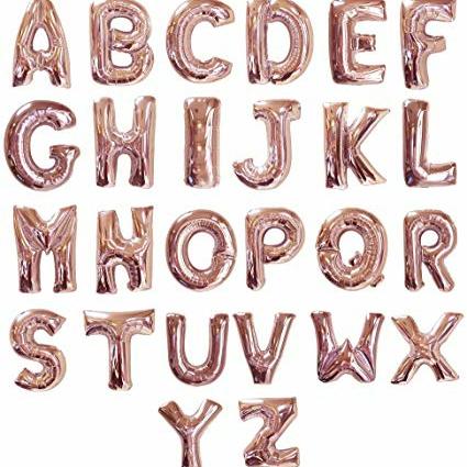Balon Foil Huruf Abjad Letter Angka Pink Biru Merah Red Blue 3