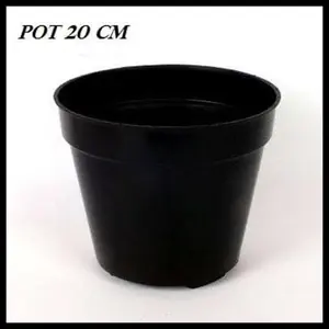 1 Lusin Pot Hitam Polos Ukuran 20 MURAH