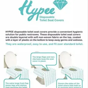 Hypee Toilet Seat Cover Disposable Isi 5 per pack Alas Duduk Kloset Toilet