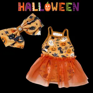 Baju anjing hallowen pet tutu dress + pita