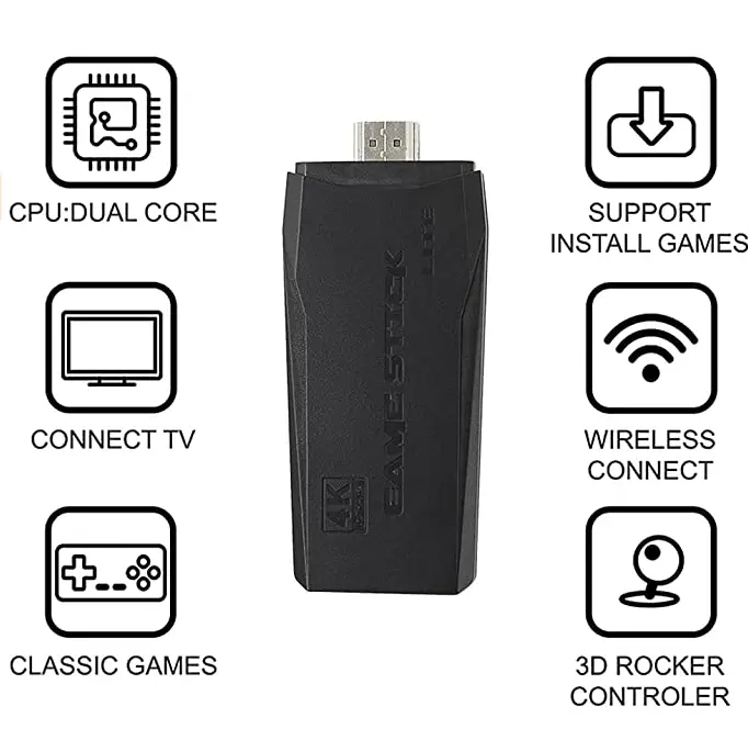 Game Stick 4K Game Console Wireless Gamepad HDMI TV Retro Video Game 3