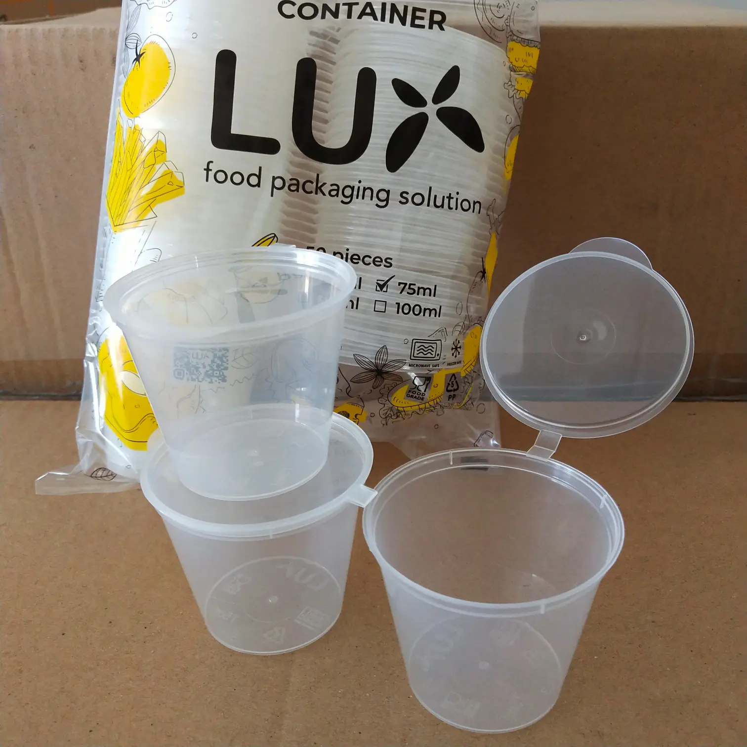 [50pcs] Tempat saos plastik cup saus /sambal 75 ml sauce container Lux