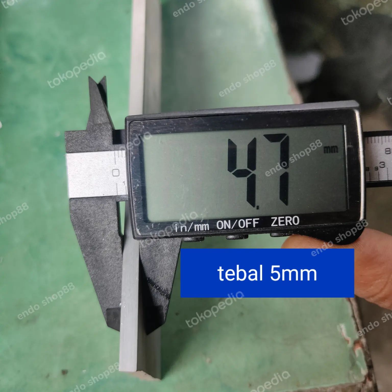 plat strip aluminium 5mm x 50mm harga per CM