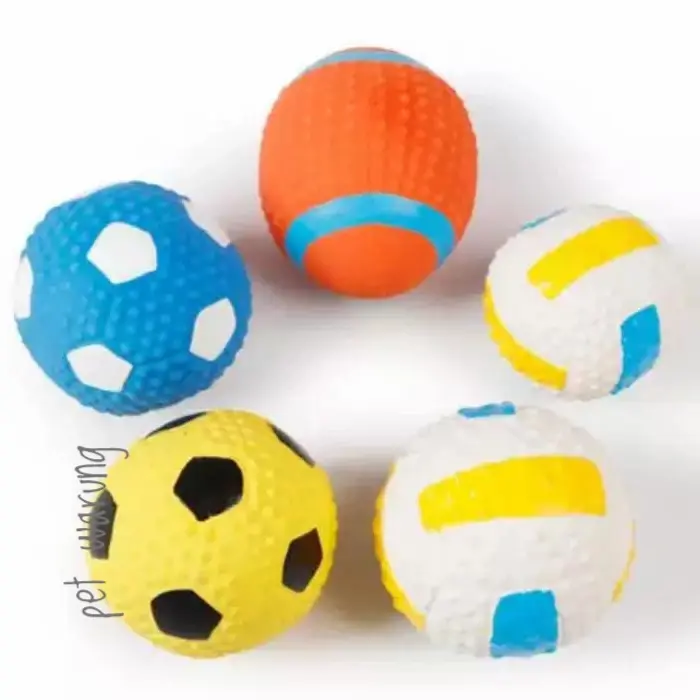 Mainan Anjing Bola Bunyi Latex Squeaky Ball Dog Toys 9cm 0