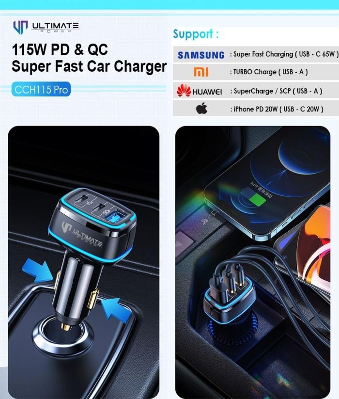 Gambar Car Charger Xiaomi TURBO Charge 115W 3Port Ultimate CCH115 Pro dari Ultimate Power Official Kota Administrasi Jakarta Pusat Tokopedia