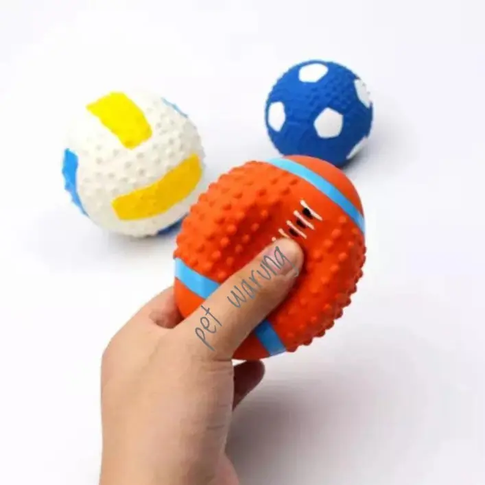 Mainan Anjing Bola Bunyi Latex Squeaky Ball Dog Toys 9cm 1