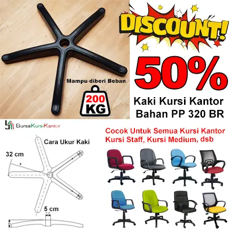 Kaki Kursi Kantor PP 320 BR Cocok Untuk semua Kursi Kantor