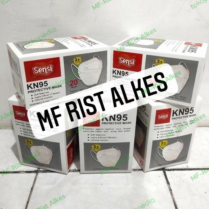 Masker Sensi KN95 protective mask 5ply Earloop isi 20 pcs -ORIGINAL - Putih