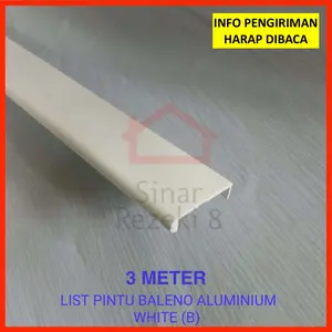 Pintu Aluminium PUTIH Edging Frame Profil Lemari Minimalis White EA 19
