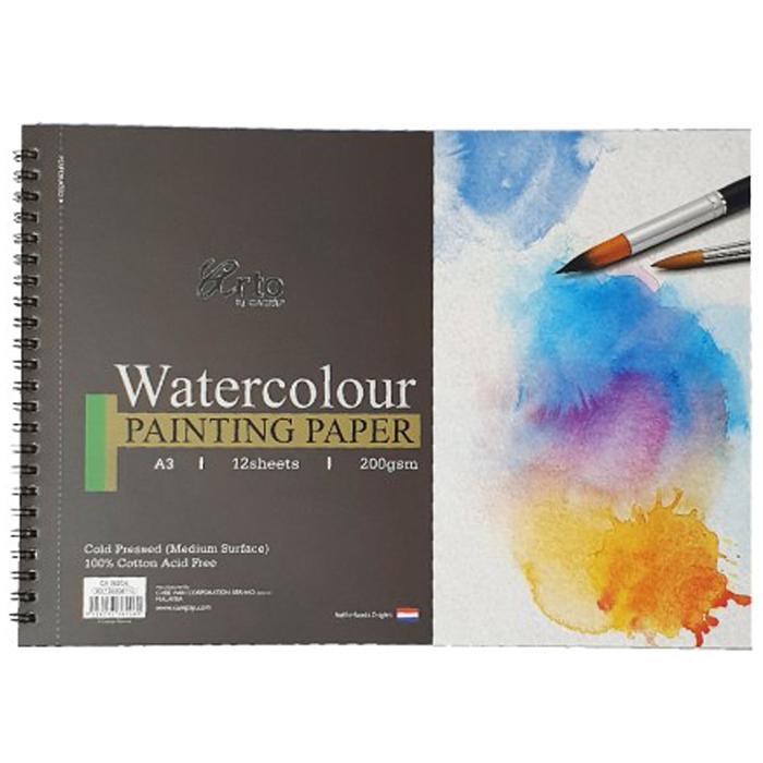 Gambar ARTO COTTON WATER COLOUR BOOK SPIRAL 200 GSM 12SHEETS dari LeevenCo Kota Surabaya Tokopedia