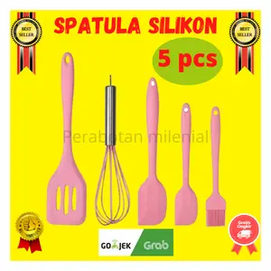 Spatula silikon set 5 spatula silicon sutil kuas kue