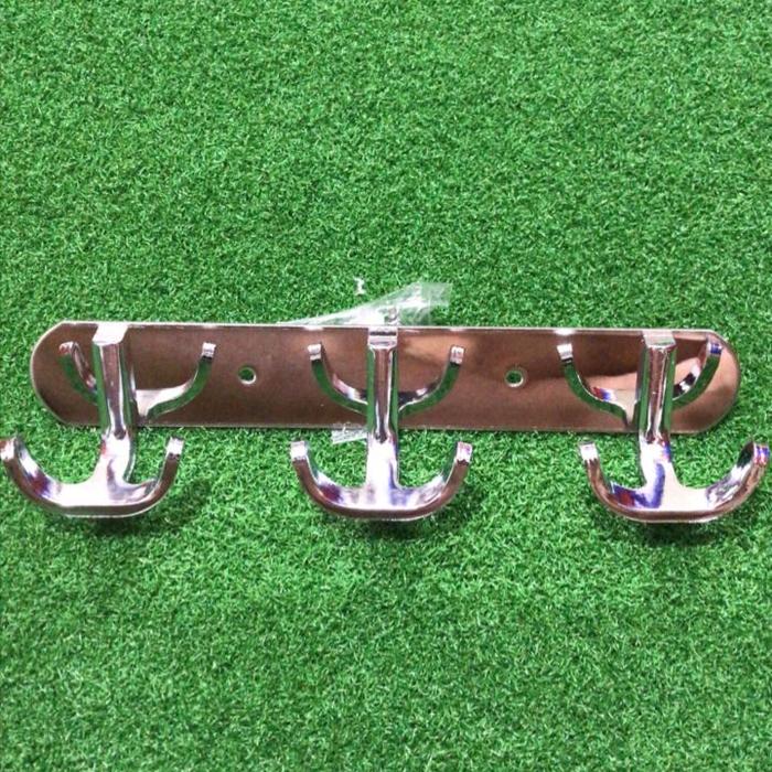 Gambar Kapstok Stainles 3 Kait D057 - Gantungan baju cantolan hook hanger A33 dari Dunia Acc shop Kota Administrasi Jakarta Utara Tokopedia