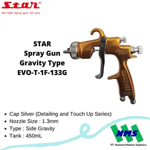 STAR Spray Gun Gravity Type EVO-T-1F-133G Nozzle 1.3mm