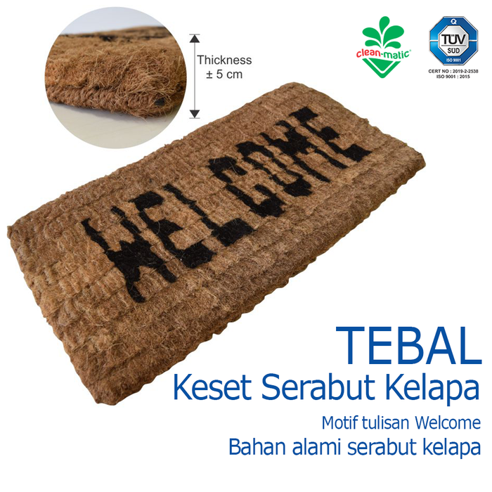 Gambar Keset Tebal serabut kelapa welcome coco mat thick 180158 cleanmatic dari TCHOME TOKOPEDIA Kota Administrasi Jakarta Utara Tokopedia