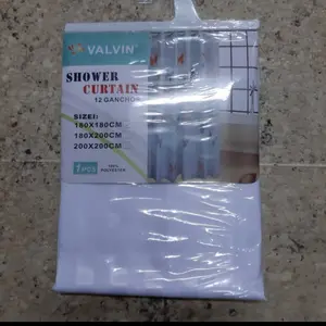 shower Curtain valvin putih 180×200 cm tirai kamar mandi putih