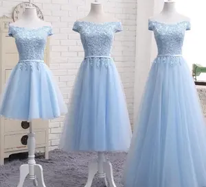 bridesmaid dress A-line blue wedding dress blue  / dusty blue sabrina pilih  satu