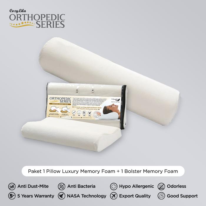 Gambar Paket 1 Bantal Luxury Memory Foam 1 Guling Memory Foam dari Cozylila Store Kota Administrasi Jakarta Pusat Tokopedia