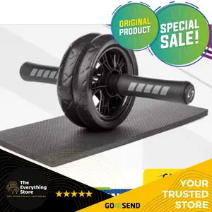 Alat Bantu Fitness / Roda Latihan Perut/ AB Roller + Matras / AB WHEEL