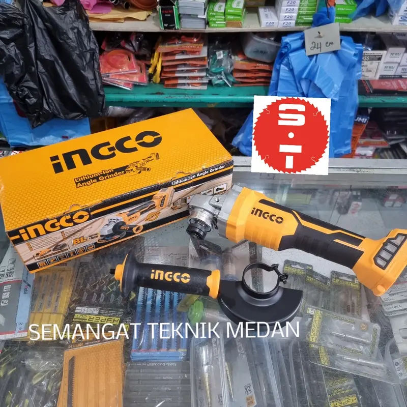 CAGLI1002 GERINDA BATERAI CORDLESS GRINDER 4" BRUSHLESS 4" 2AH INGCO 3