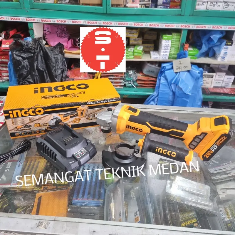 CAGLI1002 GERINDA BATERAI CORDLESS GRINDER 4" BRUSHLESS 4" 2AH INGCO 0