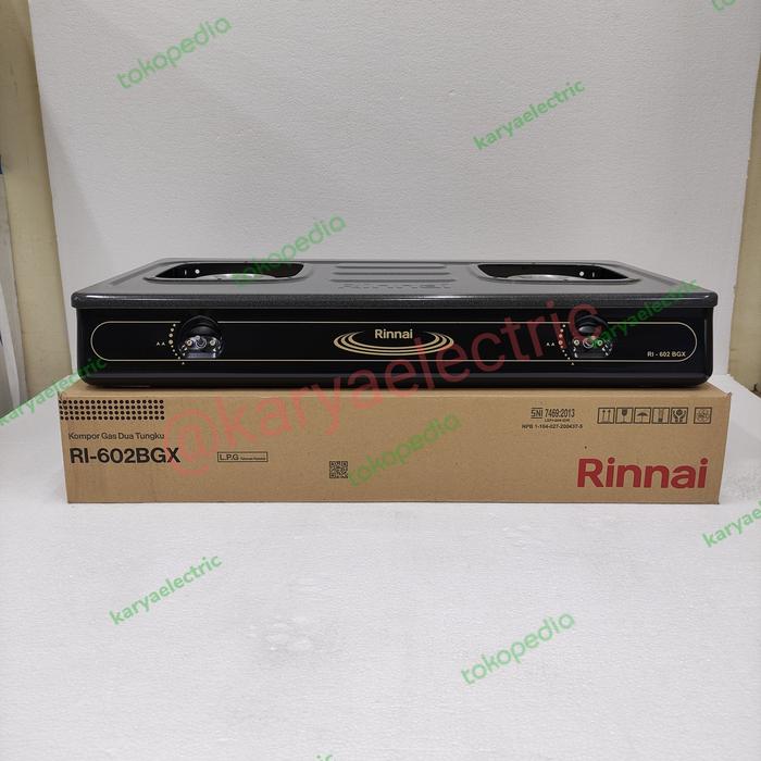 Gambar KOMPOR GAS RINNAI GARANSI 2TUNGKU RI-602BGX ORIGINAL dari Karya Electric Kota Administrasi Jakarta Barat Tokopedia