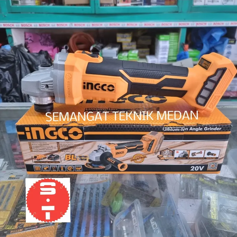 CAGLI1002 GERINDA BATERAI CORDLESS GRINDER 4" BRUSHLESS 4" 2AH INGCO 1