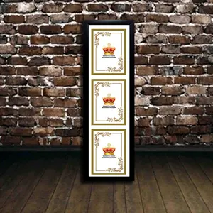 Bingkai susun3 (4R) vertikal Hitam, Putih, Coklat, Gold, Silver.