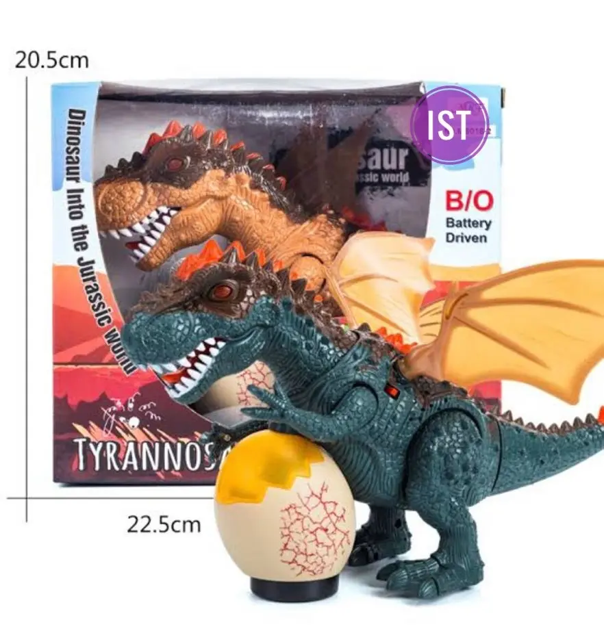 Mainan Anak Dinosaur Tyrannosaurus Baterai Dino Telur Jalan JN002-3