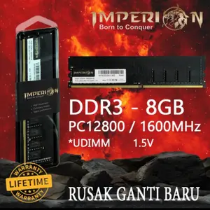 RAM IMPERION DDR3 8GB 1600 MHz PC12800 RAM PC LONGDIMM GARANSI RESMI