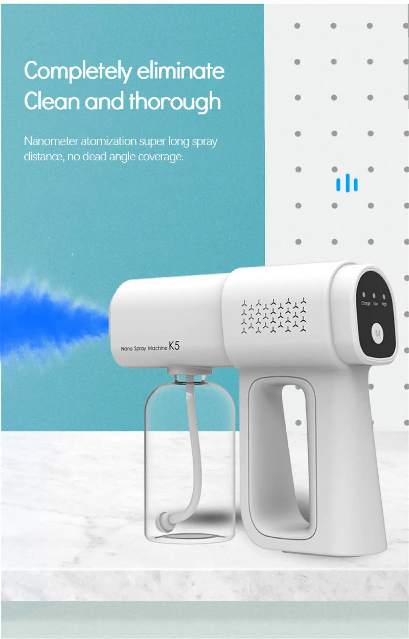 Atomic Strerilizer Large Area Disinfectan Spray Gun Portable