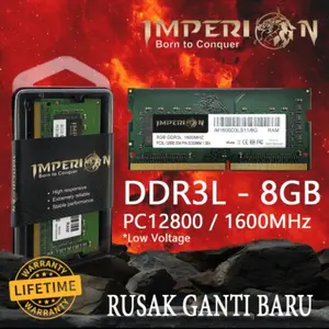 RAM IMPERION DDR3L 8GB 1600 MHz PC12800 RAM LAPTOP SODIMM ORI RESMI