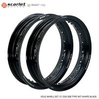 Gambar SCARLET RACING Velg Motor Pelk Pelek Rim Aloy Set Ring 17 250 300 MT Shape - Black, 36H / 32H dari scarletracingindonesia Kota Administrasi Jakarta Utara 1 Tokopedia