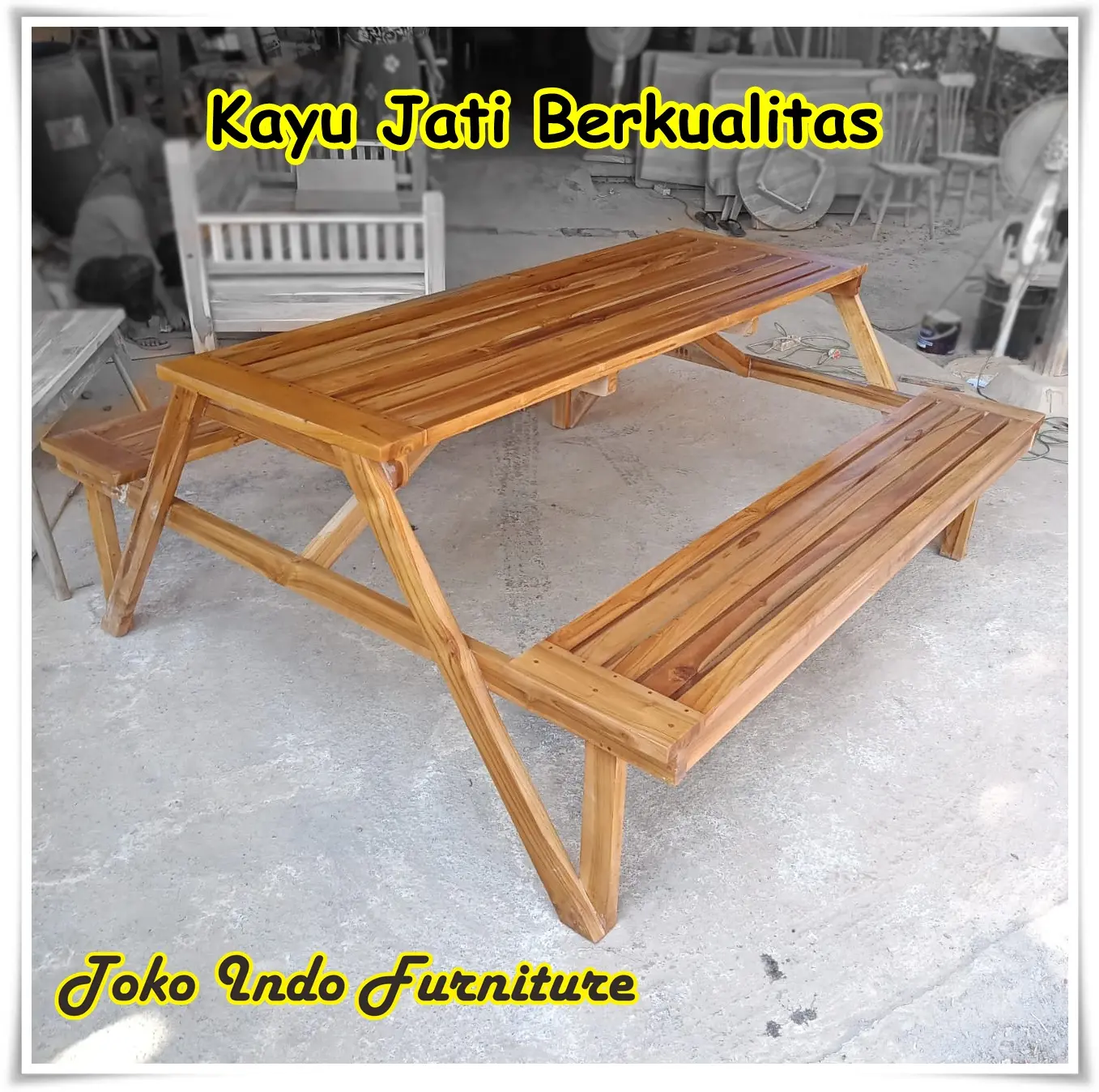 kursi taman minimalis kayu jati berkualitas murah Furniture Mebel