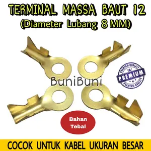 Terminal Skun Massa M8 Ring Baut 12 TEBAL Untuk Kabel Besar - ECERAN
