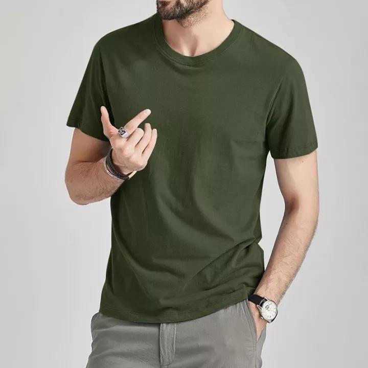 Kaos polos PE Single O-neck oblong lengan pendek pria / wanita Unisex 1
