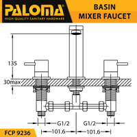Gambar PALOMA FCP 9236 Keran Mixer Wastafel Cuci Tangan Panas Dingin Kran Air dari PALOMA Official Kota Administrasi Jakarta Timur 4 Tokopedia