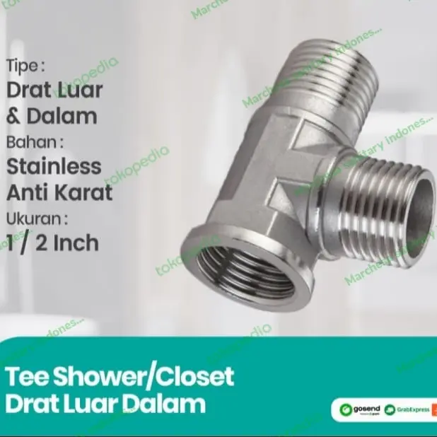 Tee Shower Closet 1/2 inchi Stainless Steel