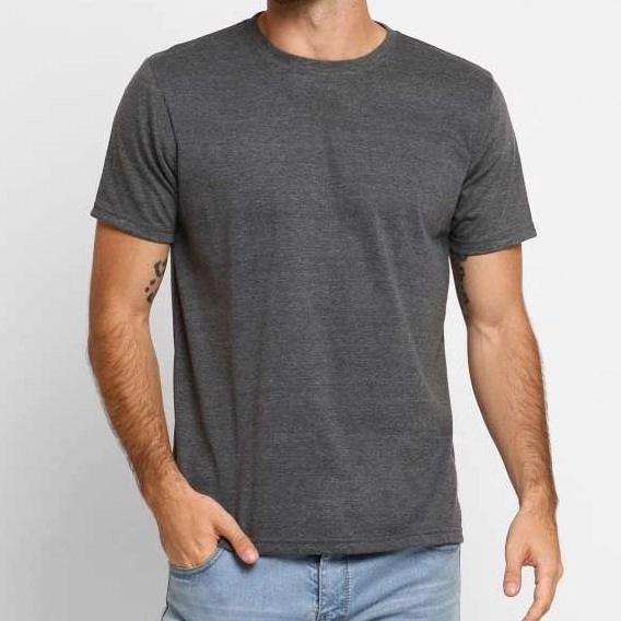 Kaos polos PE Single O-neck oblong lengan pendek pria / wanita Unisex 3