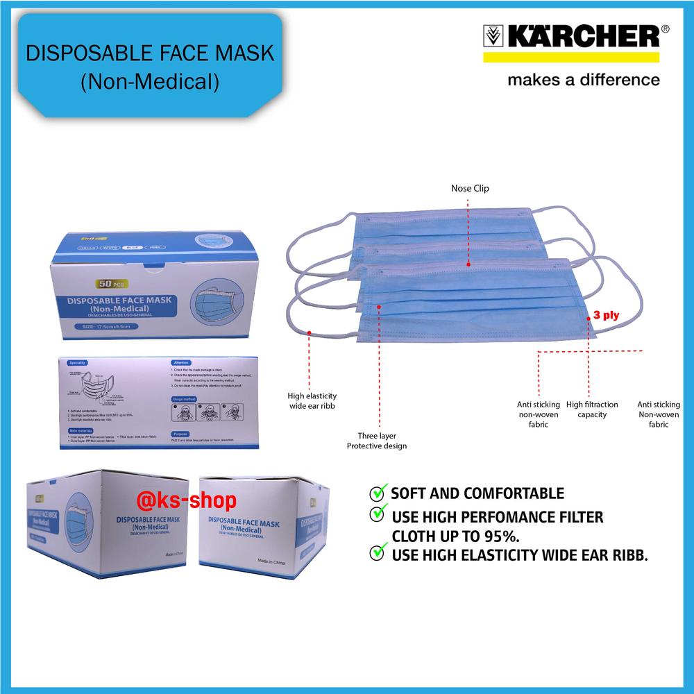 Masker 3 Ply Non Medis Disposable Face Mask | Disposable Face Mask