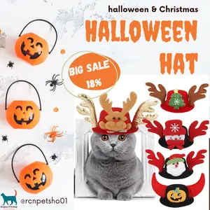 Topi Kucing Anjing Cat Dog Puppy Kitten Halloween Christmas karakter
