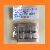 Gambar QTY 100pcs CF 68K Resistor 0.25w Carbon Film original TAI OHM dari Nivico shop Kota Administrasi Jakarta Barat 1 Tokopedia