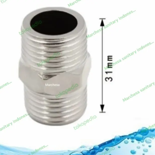 Double Nepel Stainless Steel Drat 1/2"