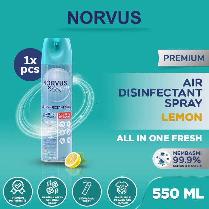 Gambar NORVUS Disinfektan Spray & Pengharum Ruangan 550ml Natural Lemon dari Norvus Indonesia Kota Administrasi Jakarta Barat Tokopedia